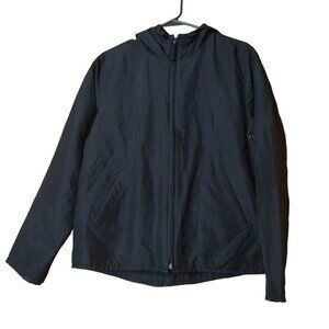 Old Navy Women's Large Long Sleeve Black Fleece Lined Lightweight Hooded Jacket